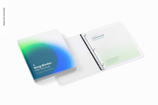 Free Ring Binders Mockup, Closed And Opened Psd