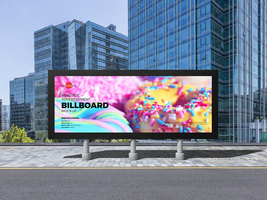 Free Roadside Advertisement Billboard Mockup