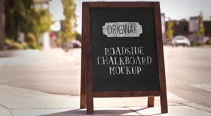 Free Roadside Chalkboard Mockup Psd