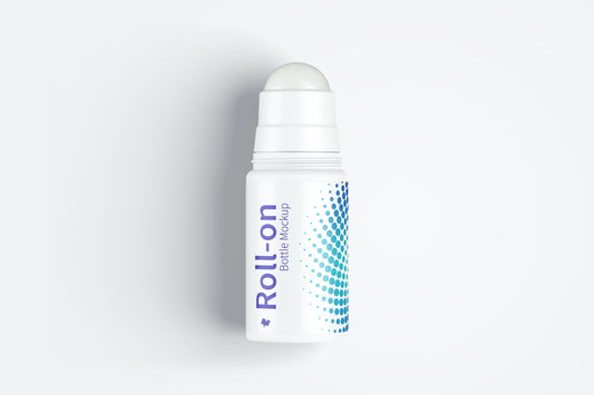Free Roll-On Bottle Mockup, Top View