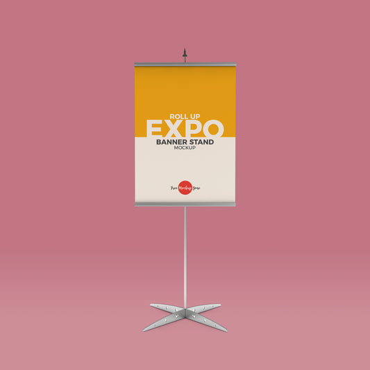 Free Roll Up Expo Banner Stand Mockup
