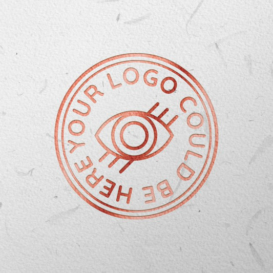Free Rose Gold Engraved Logo Mock Up Psd