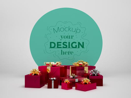 Free Round Board Among Presents Psd