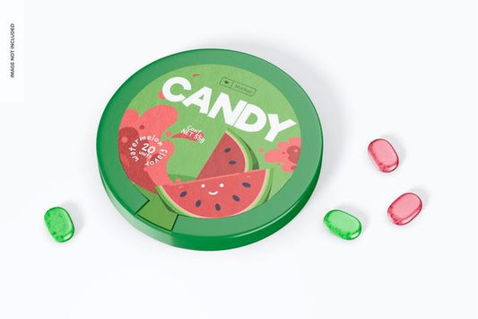 Free Round Candy Box Mockup Psd