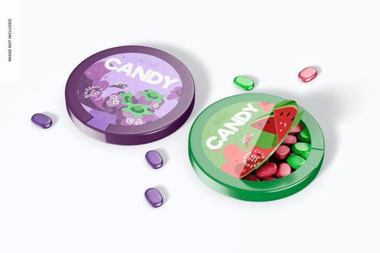 Free Round Candy Boxes Mockup Psd