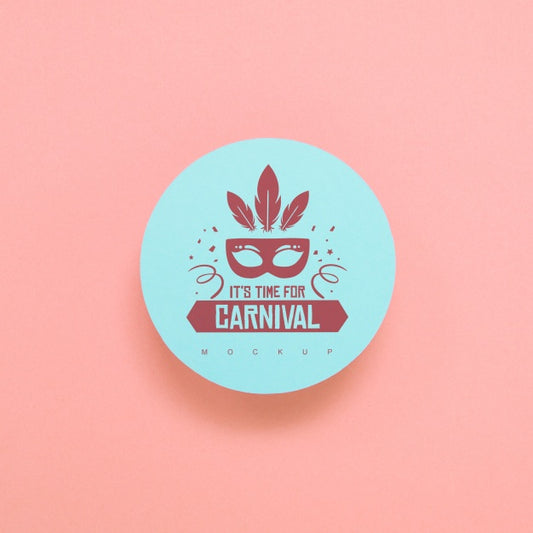 Free Round Paper Mockup With Carnival Concept Psd