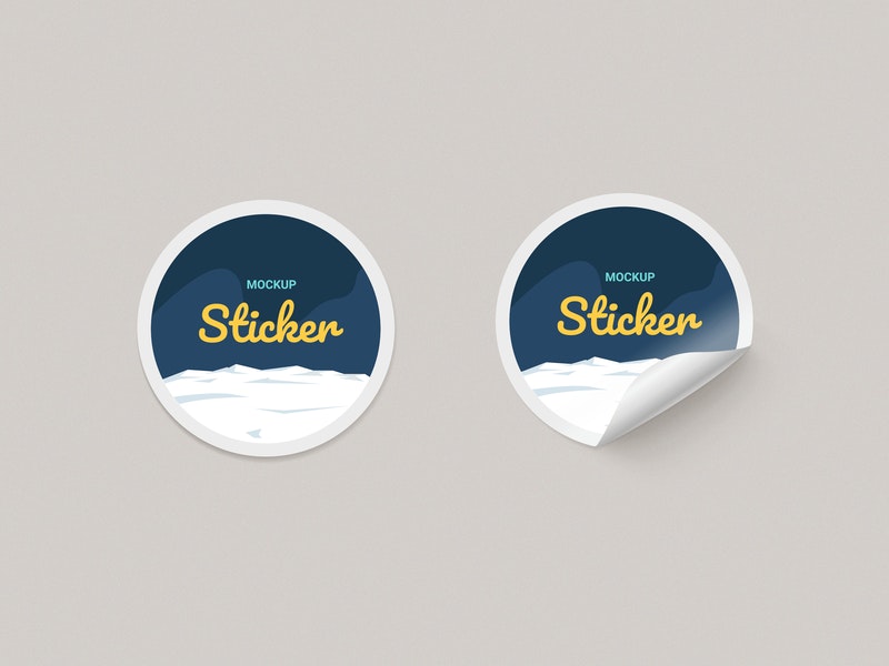 Free Round Paper Stickers Mock-Up