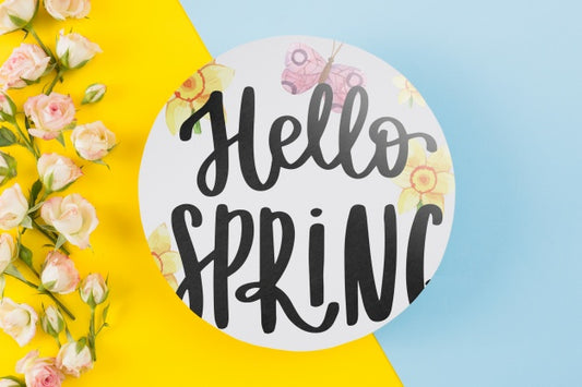 Free Round Paper Template With Flowers For Spring Psd