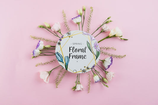 Free Round Paper Template With Flowers For Spring Psd