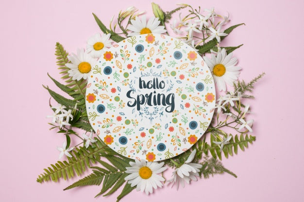 Free Round Paper Template With Flowers For Spring Psd