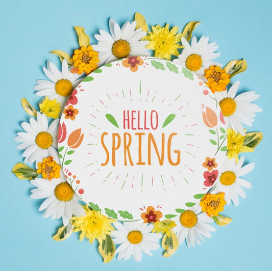 Free Round Paper Template With Flowers For Spring Psd