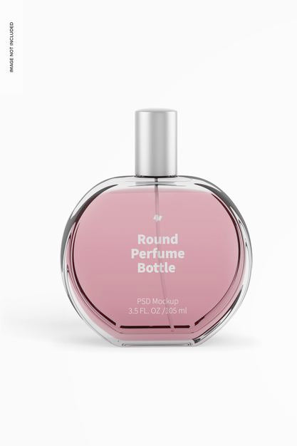 Free Round Perfume Bottle Mockup, Front View Psd