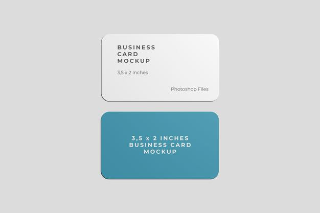 Free Rounded Business Card Mockup Top View Psd