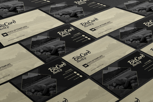 Free Row Of Business Card Mock-Up Presentation Psd