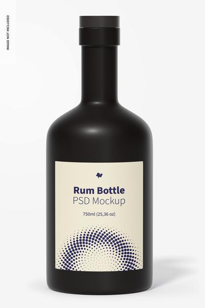 Free Rum Bottle Mockup Psd