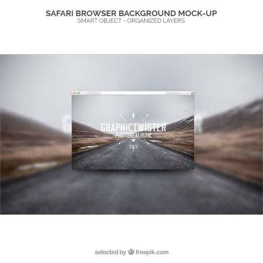 Free Safari Browser Background Mockup Psd