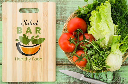 Free Salad Bar Menu With Fresh Vegetables Psd