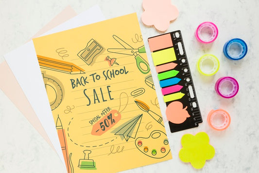 Free Sale Offer For School Supplies With 50% Off Psd