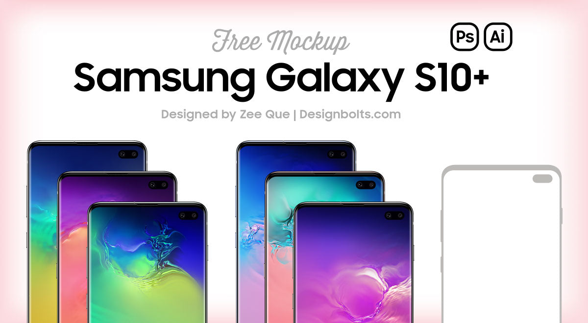 Free Samsung Galaxy S10+ (Plus) Mockup Psd & Vector Ai