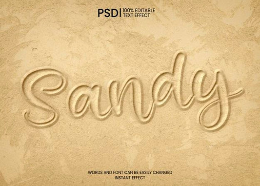 Free Sand Text Effect Psd