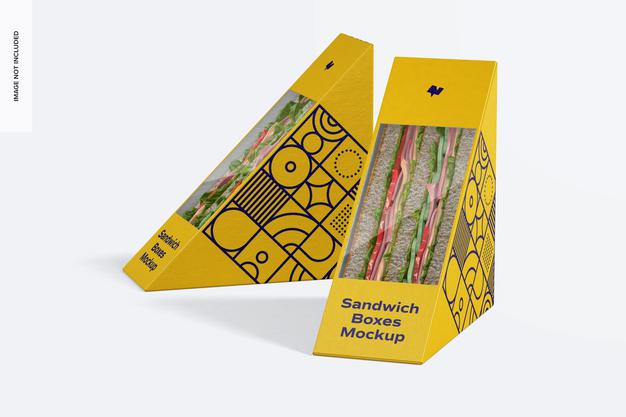 Free Sandwich Boxes Mockup Psd