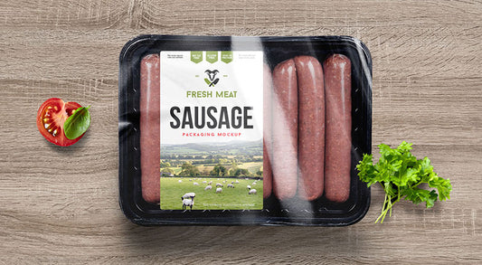 Free Sausage Food Packaging Mockup Psd
