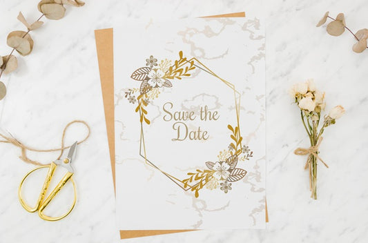 Free Save The Date Card Mock-Up Psd