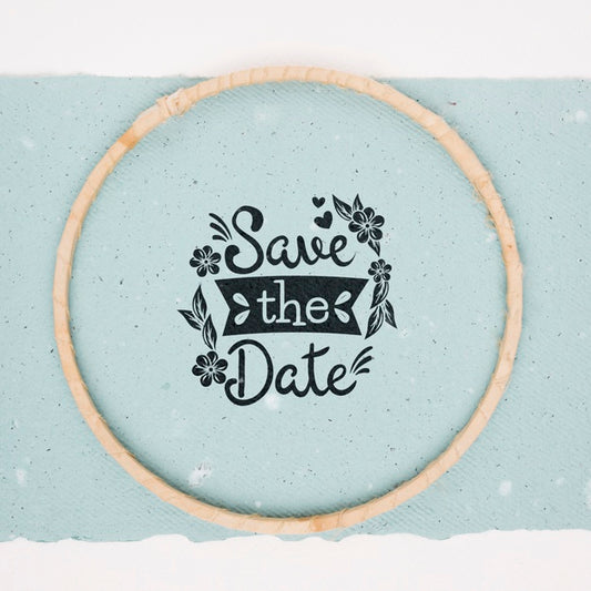 Free Save The Date Mock-Up Close-Up Psd