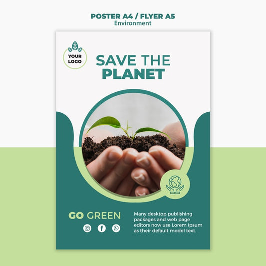 Free Save The Planet Concept Mock-Up Psd
