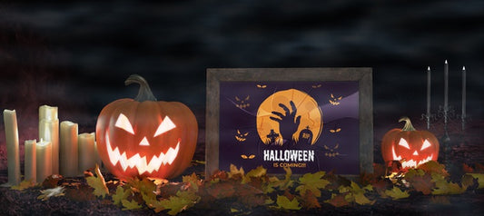 Free Scary Pumpkins With Horror Movie Poster Psd