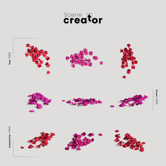 Free Scene Creator With Colorful Petals Psd