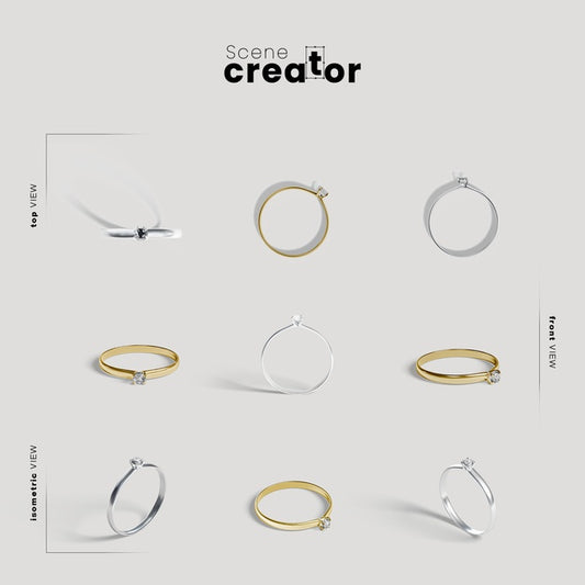 Free Scene Creator With Engagement Rings Psd