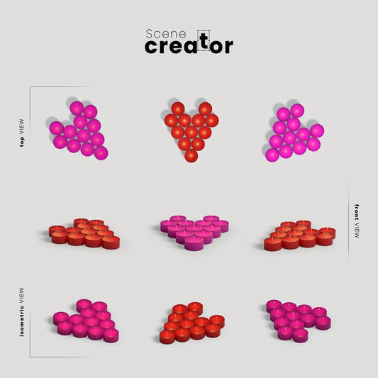 Free Scene Creator With Heart Shapes Psd