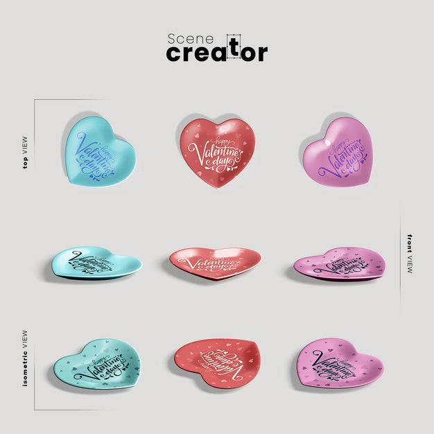Free Scene Creator With Hearts For Valentines Day Psd