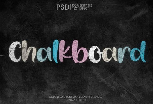 Free School Colored Chalkboard Text Effect Psd