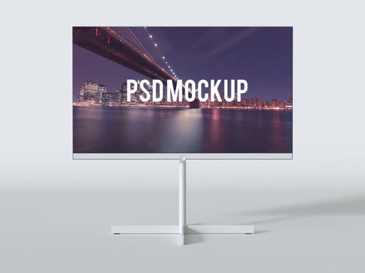Free Screen On White Background Mock Up Psd