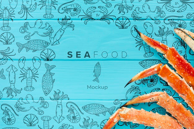 Free Sea Food Arrangement With Mock-Up Psd