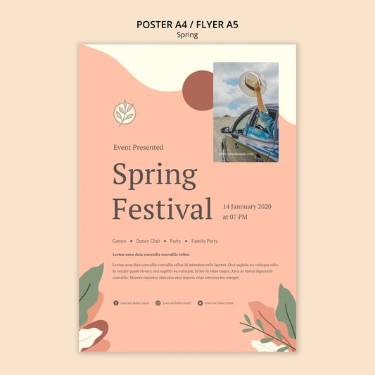 Free Seasonal Template For Spring Festival Poster Psd
