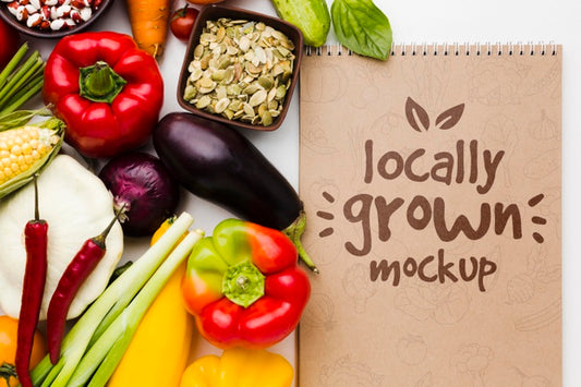 Free Seeds And Locally Grown Veggies Mock-Up Psd