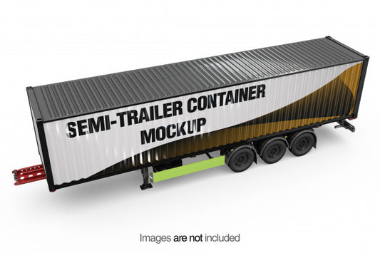 Free Semi-Trailer Container Mockup Psd