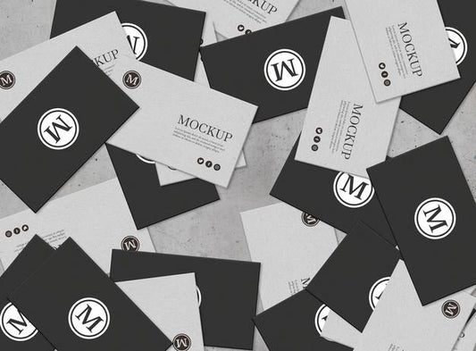 Free Set Of Business Card With Messy Composition Mockup Psd