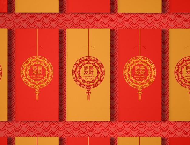 Free Set Of Chinese New Year Greeting Cards Psd