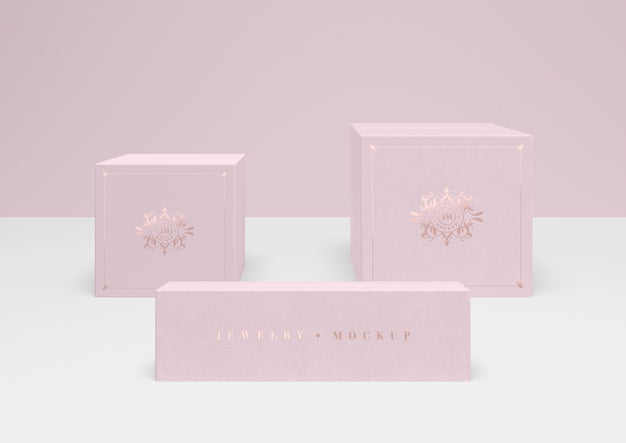 Free Set Of Closed Pink Jewellery Boxes Psd