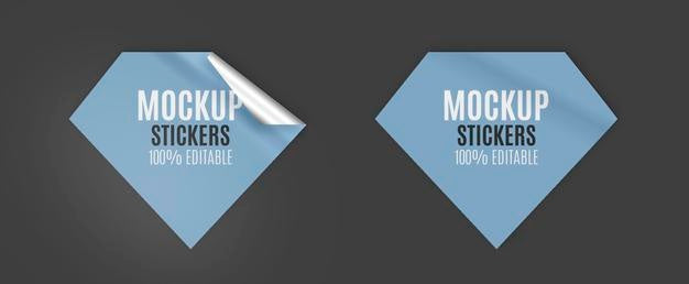 Free Set Of Diamond Stickers Mockup Psd