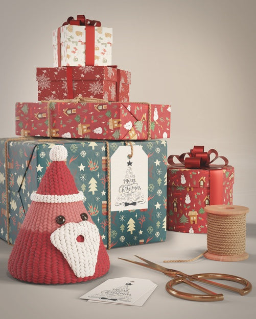 Free Set Of Different Sized Gifts For Christmas Psd