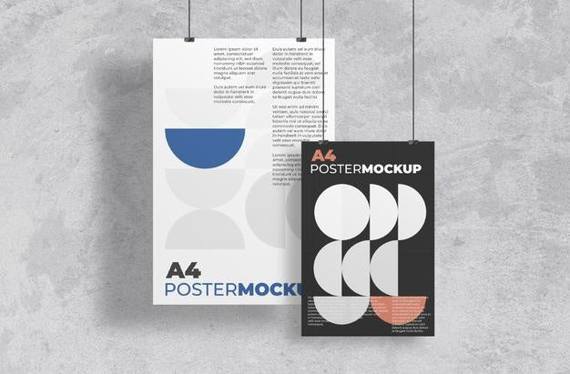 Free Set Of Holding Posters Mockup Psd