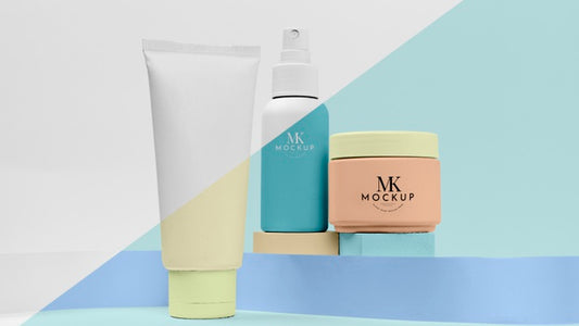 Free Set Of Mock-Up Cosmetic Products Psd