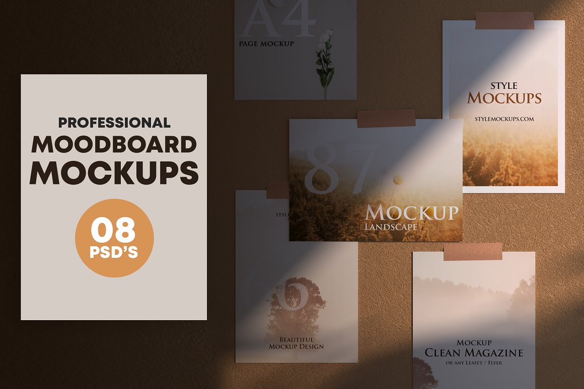 Free Set Of Mood Board Mockups