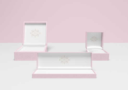 Free Set Of Open Pink Jewellery Boxes Psd