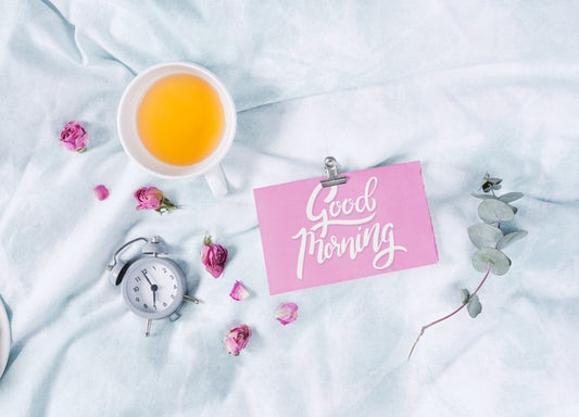 Free Set Of Romantic Breakfast And Card Psd